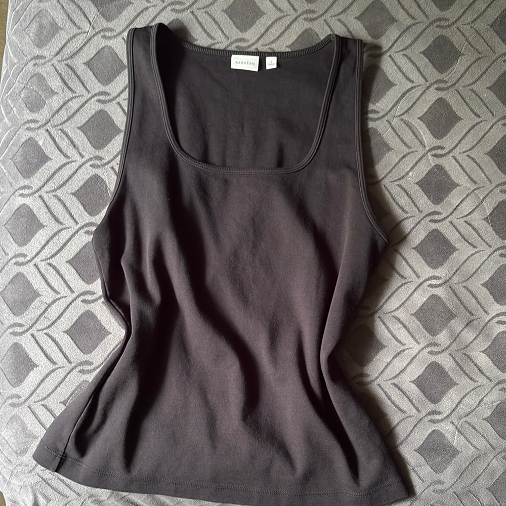 Babaton Black Sleeveless Tank Top size L square neck